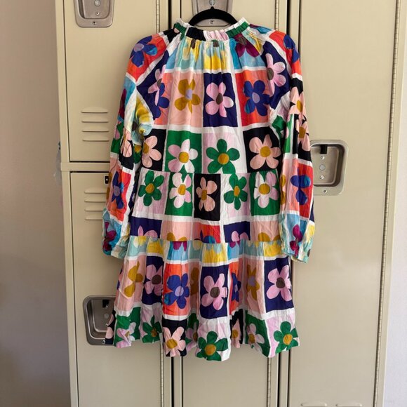 Briton Court Women's Ollie Dress Flower Power Colorful Pink Mod Small - Picture 4 of 5